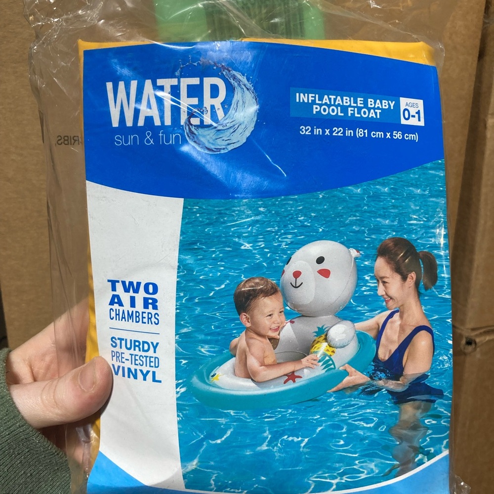 Inflatable Baby Pool Float with Bear Design